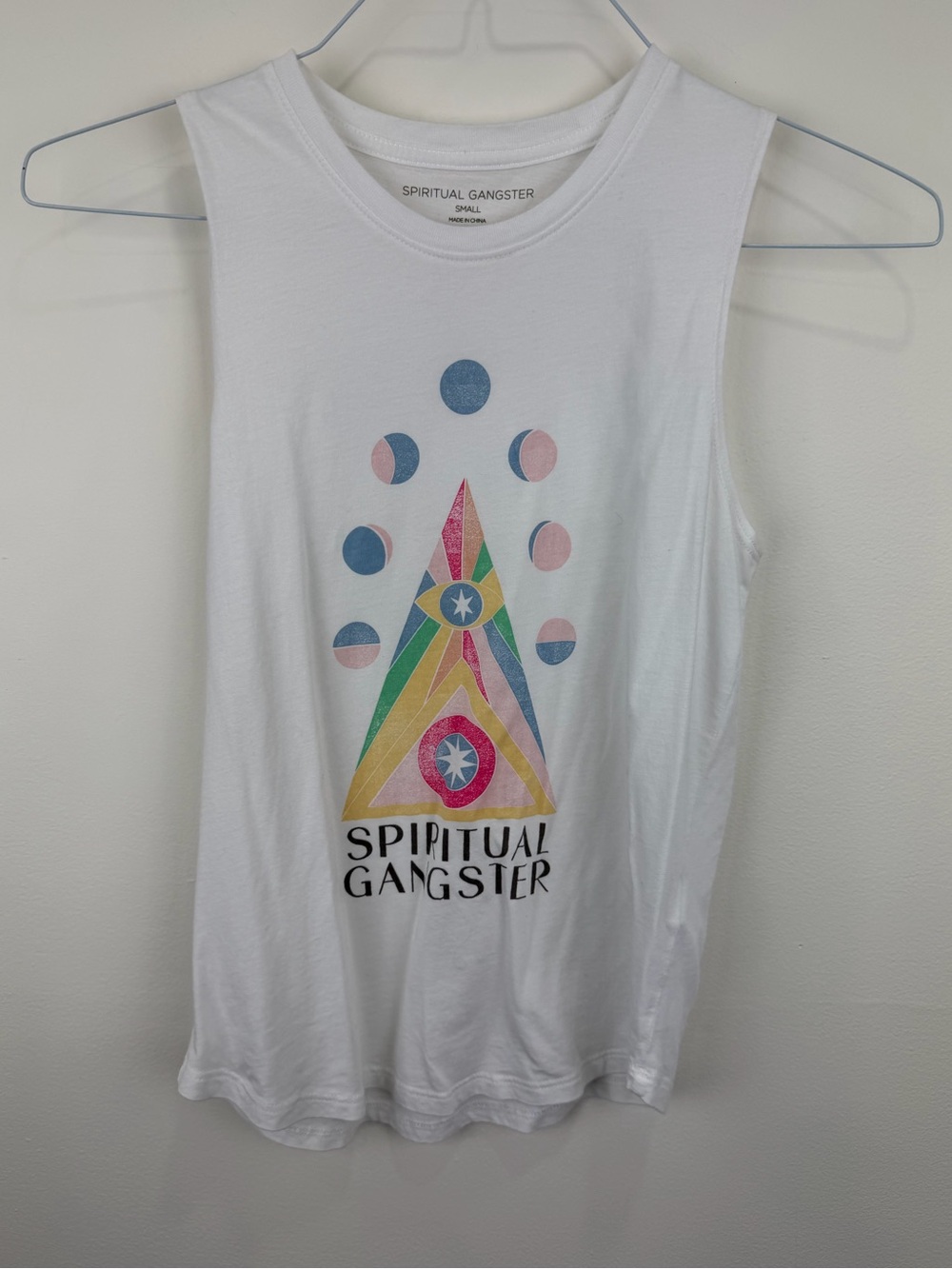 Spiritual Gangster Moon Phases Graphic Muscle Tank White Size S